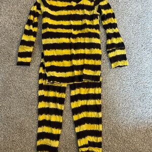 Striped Yellow and Black Pajama Set Posh Peanut